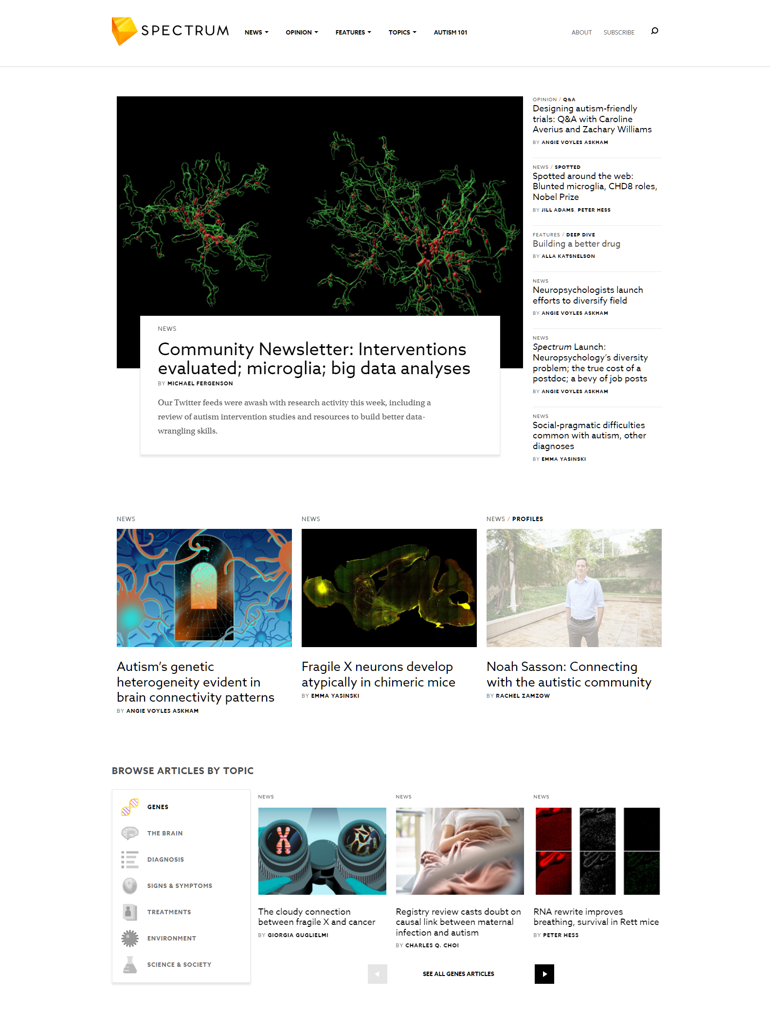 Screenshot of Spectrum News website